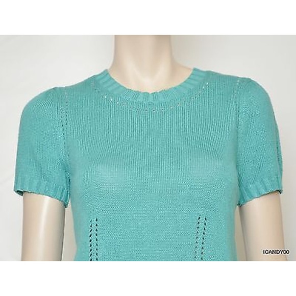 Nanette Lepore 'Juggler' Scoop Knit Sweater Top Jacket Pond Blue M Nwt $178 - Picture 2 of 7